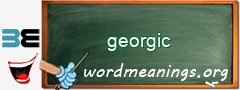 WordMeaning blackboard for georgic